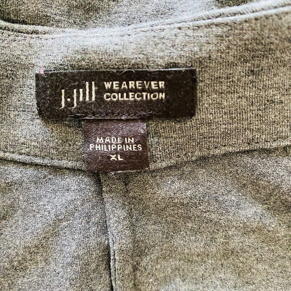 J Jill Wearever Collection Gray Open Long 3/4 Sleeve Stretchy Cardigan Sz XL - Picture 4 of 11
